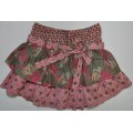 Розовая юбка  для маленькой девочки с цветочным принтом и бантом IANA