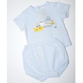 Комплект для малыша IANA: голубая футболка и шорты с принтом морской тематики