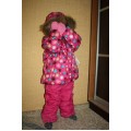 Зимний комплект для маленькой девочки: куртка с варежками и теплыми штанами OKIE DOKIE