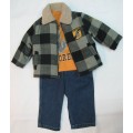Осенний теплый костюм для маленького мальчика: куртка, джинсы, реглан LITTLE REBELS